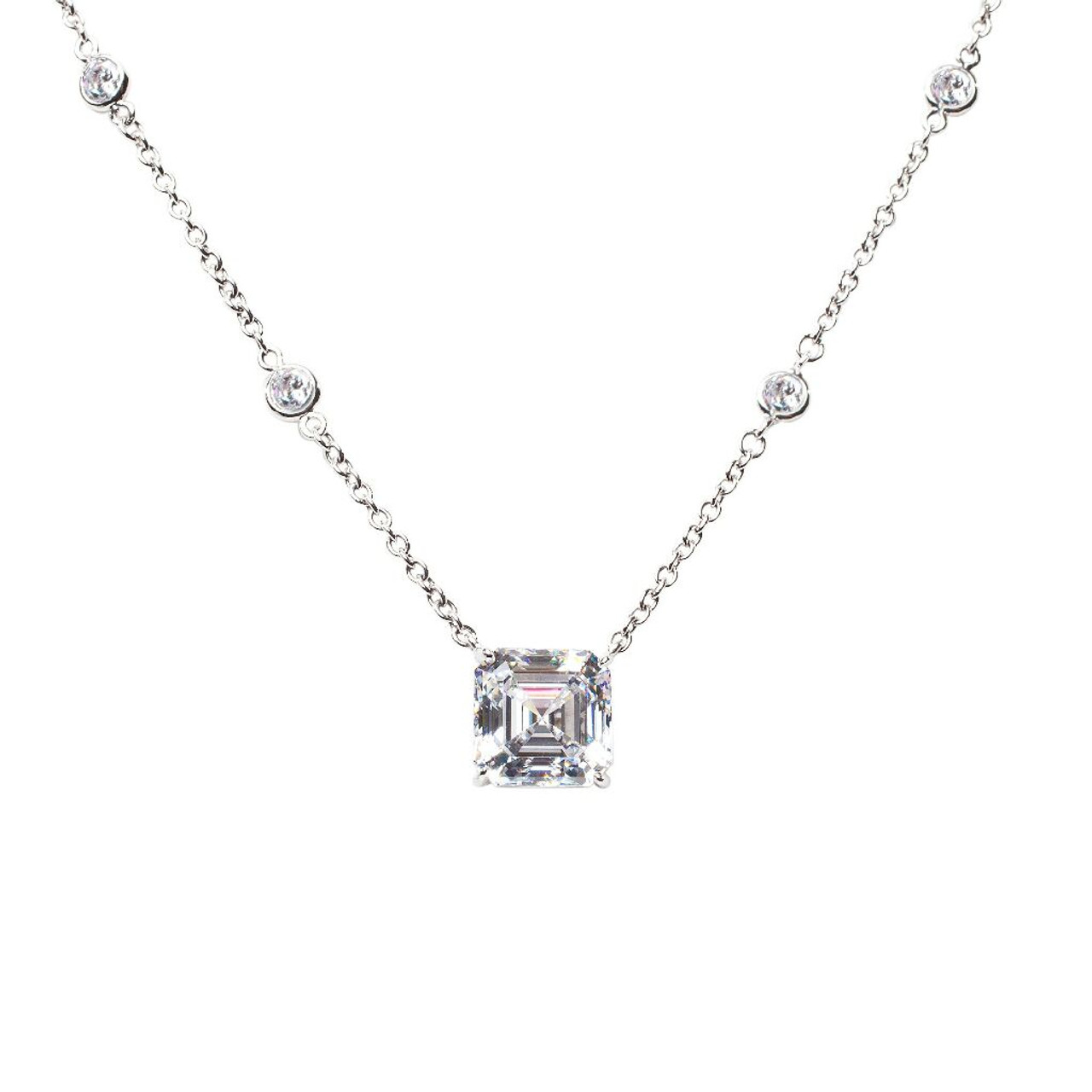 Amazon.com: 14k Yellow Gold 4-Prong Basket Asscher-Cut Diamond Solitaire  Pendant (1/3 cttw, G-H, VS2-SI1) : Clothing, Shoes & Jewelry