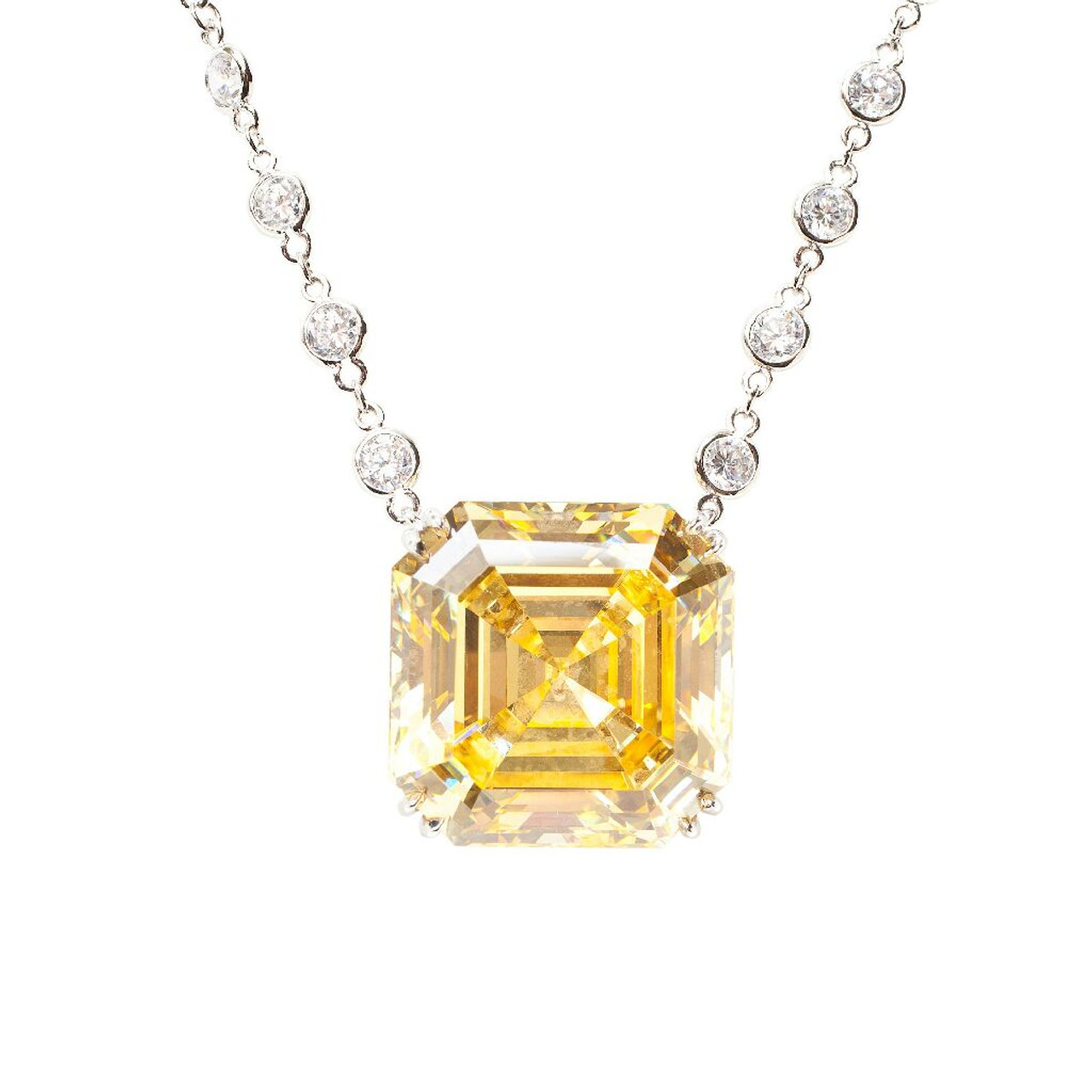 Asscher Cut Diamond Solitaire Pendant — Ouros Jewels