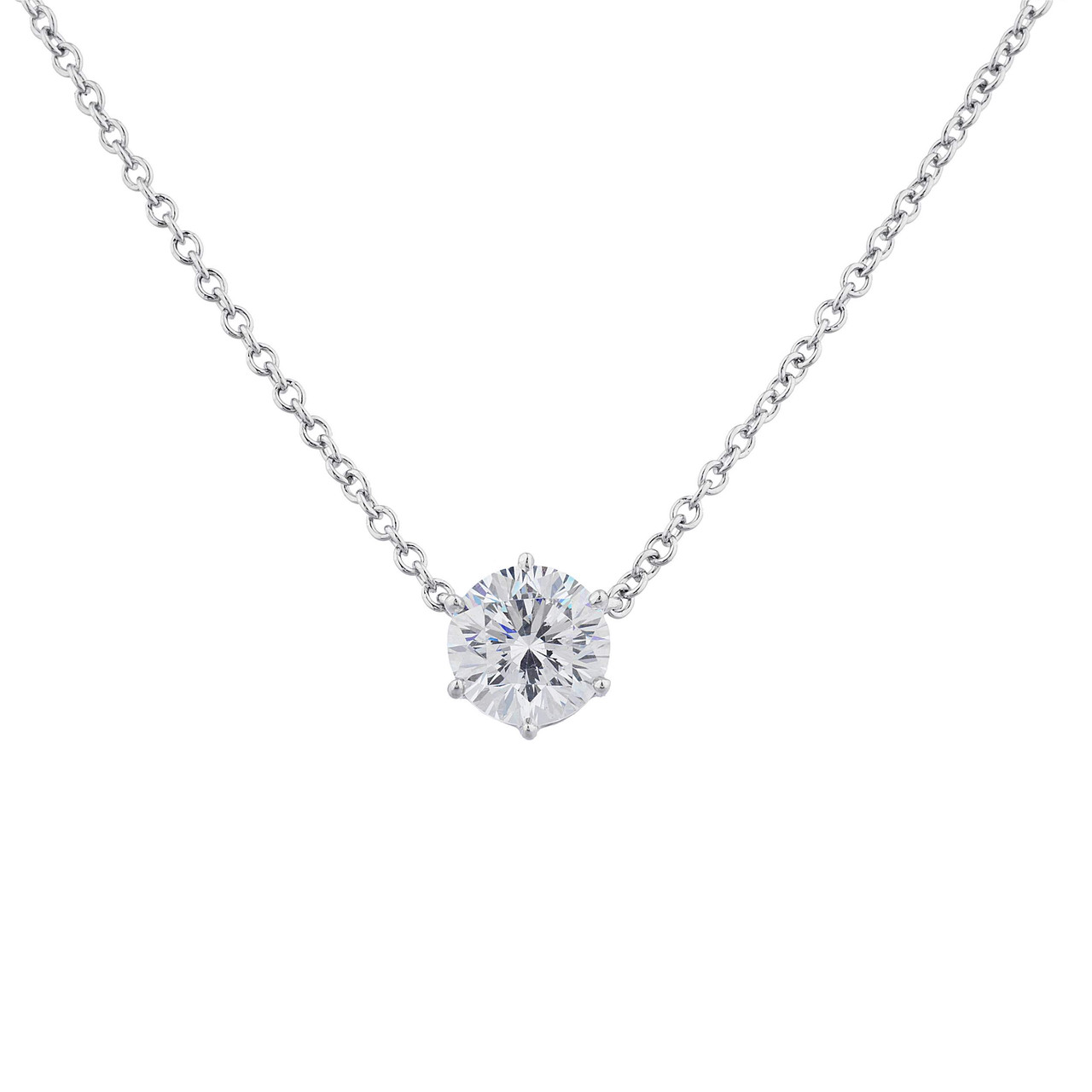 2.5CT 6 PRONG SOLITAIRE PENDANT - PF1328/CZ - Fantasia by DeSerio