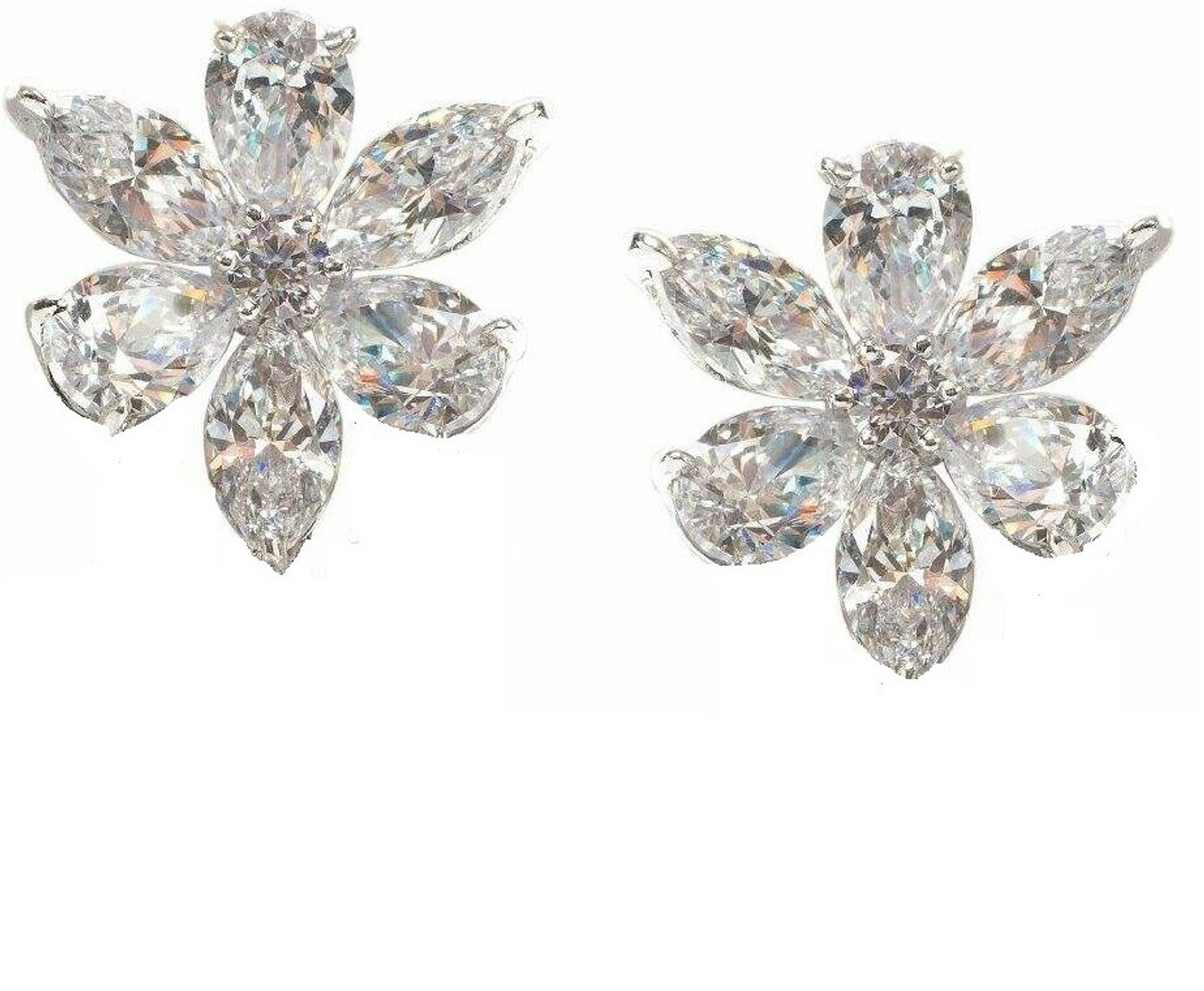 Marquise and Pear Flower Earring