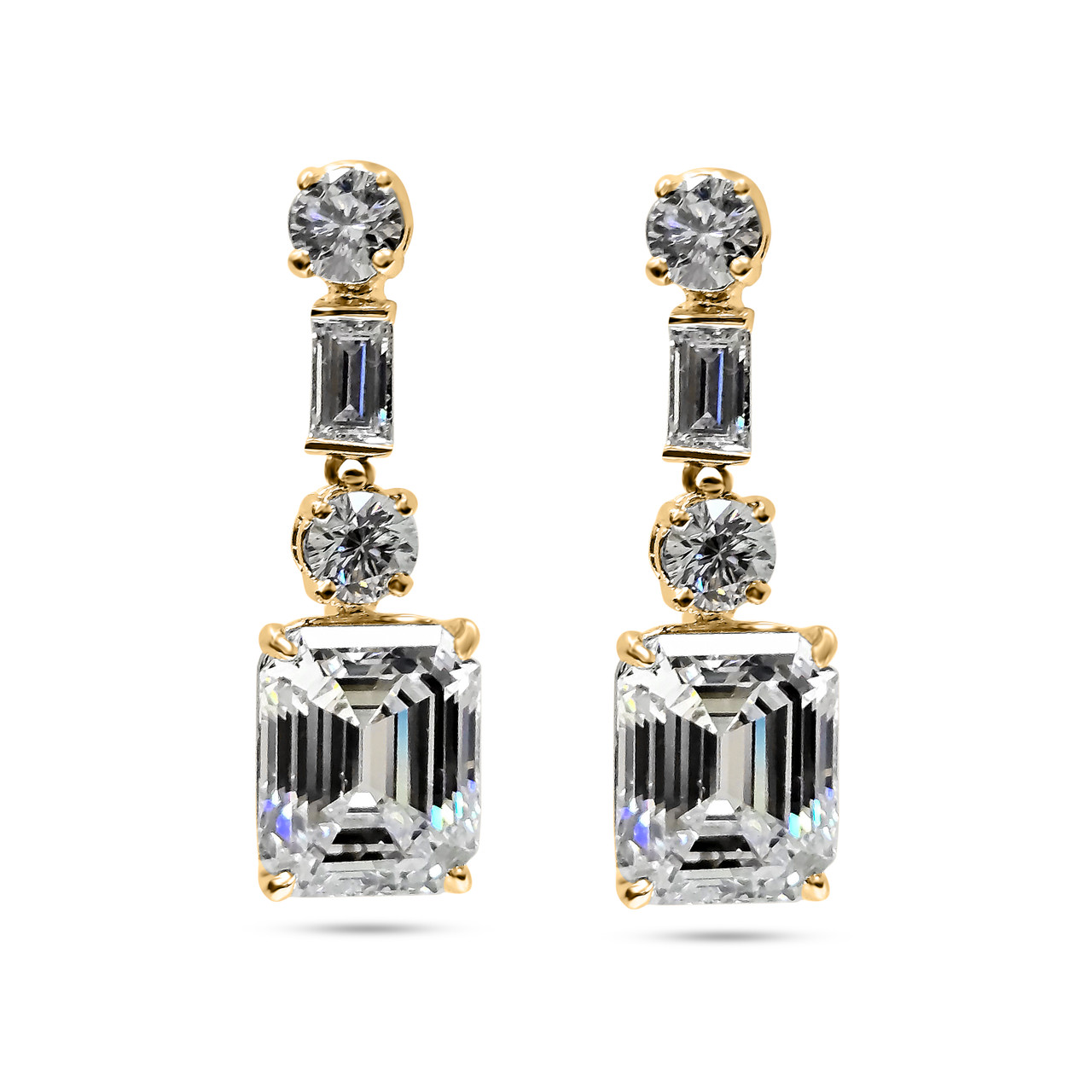 Lemon Drop Emerald Cut Jollie Gold Bar Earrings | BONDEYE JEWELRY ®