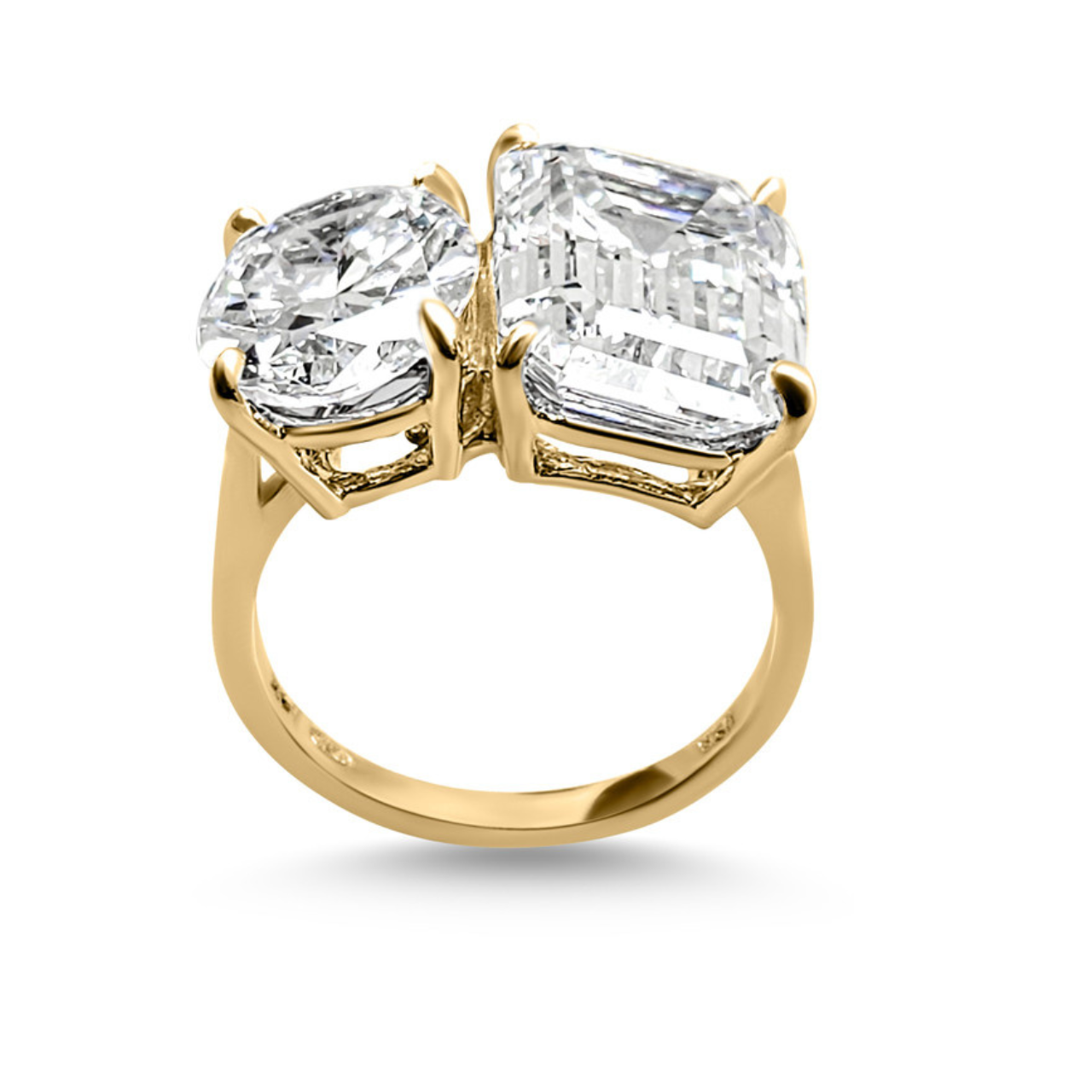 Toi et Moi Oval & Emerald Cut Ring (10.5 TCW) - Fantasia by DeSerio