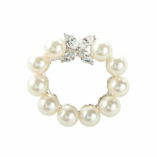 BROOCH CIRCLE PIN 6MM PL/CZ