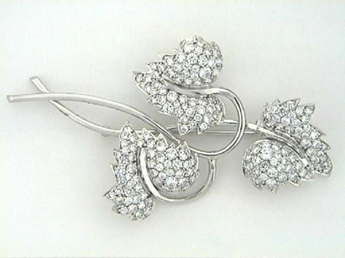 3 Leaf Prong-Set Brooch