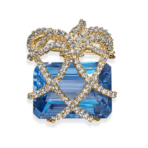 Aquamarine Wrap Brooch