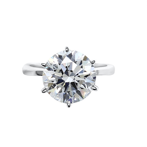 5ct Round Cut Solitaire Ring. Center stone size: 11mm 17166-10-CZ-14K