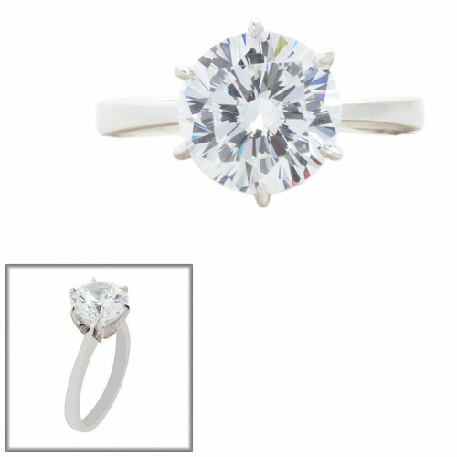 2.5ct Round Cut Solitaire Ring. Center stone size: 9mm 17166-5-CZ-14K