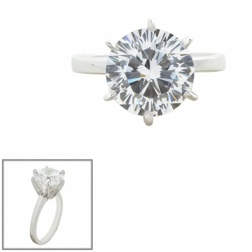 3.5ct Round Cut Solitaire Ring. Center stone size: 9.5mm 17166-6-CZ-14K