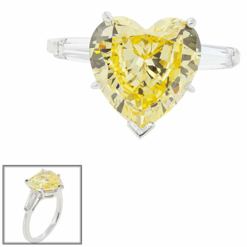 5CT HEART SHAPE WITH BAGUETTES 17241HS11-CANARY-14K