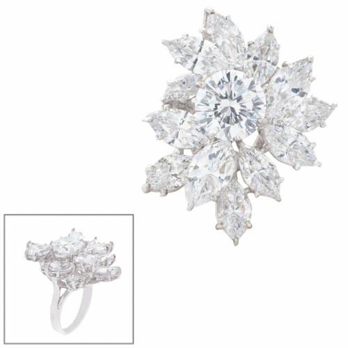 CLUSTER OF MARQS W/ ROUND CENTER STONE 17554R-CZ-14K