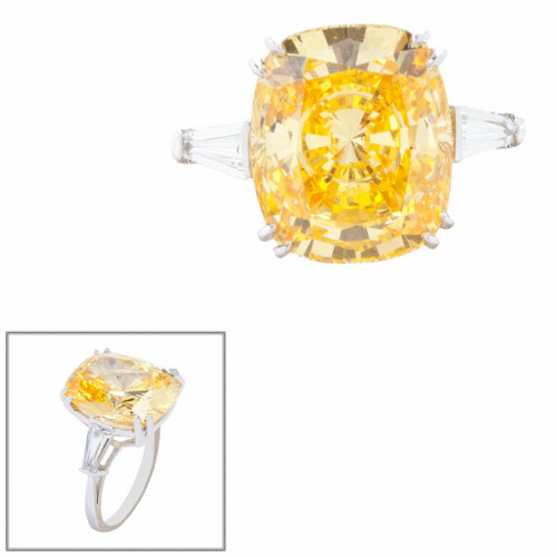 16 X 13 1/2 CUSHION CUT WITH TAPERED BAGUETTES F1117-CAN-CZ-14K