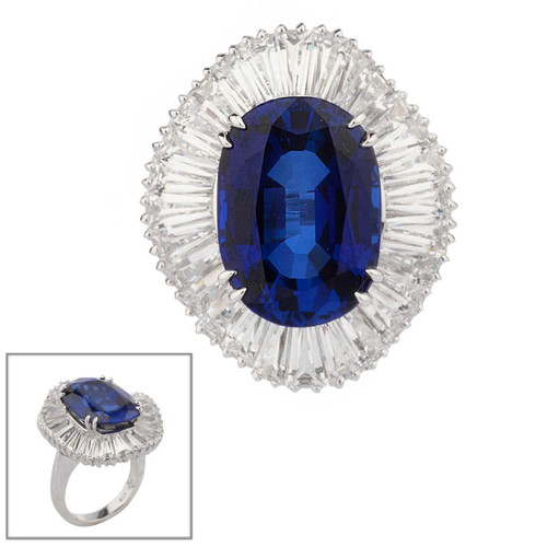 OVAL BALLERINA SET RING F1196-SAP-CZ-14K