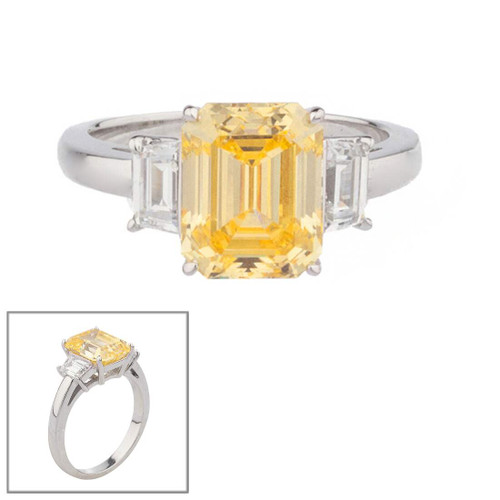 10X8(3.5CT) EMERALD CUT WITH TRAPEZOID SIDES F1228-CAN-CZ-14K