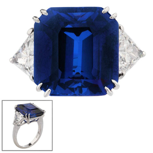 14 3/4 X 14 ASSCHER CUT WITH TRILLIONS F1238-SAP-CZ-14K