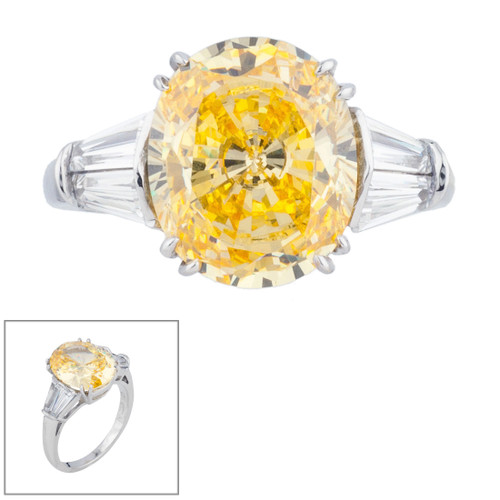 5CT OVAL WITH DOUBLE BAGUETTES F1299-CAN-CZ-14K