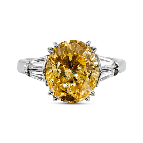 3.5CT OVAL CUT WITH DOUBLE TAPERED BAGUETTES F1302-CAN-CZ-14K