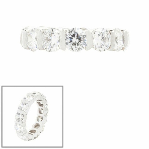 Bezel set Eternity band with Round stones of approximately .5ct each. 7 Total Carat Weight. F266-CZ-14K