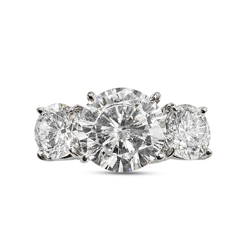2.5ct Round Cut Center with 2 Round Cut Stones of 1.25ct on the sides. Center stone size: 9mm.    F315-CZ-14K