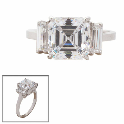 3.5CT ASSCHER CUT W/ BAG SIDES F344-CZ-14K