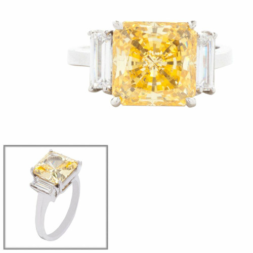 3.5CT ASSCHER CUT W/ BAG SIDES F344-CAN-CZ-14K