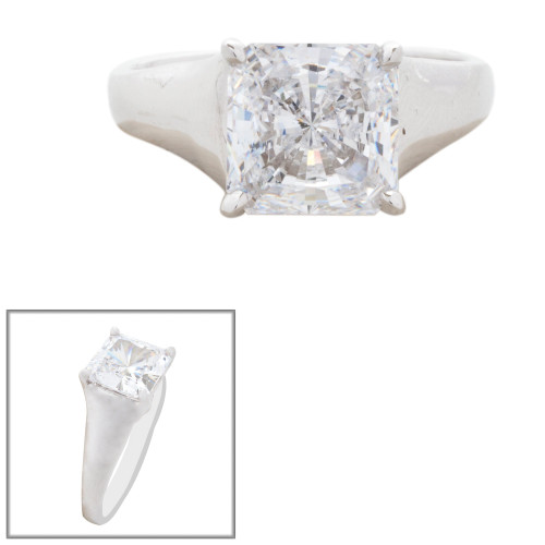 2.5ct Princess Cut Center Solitaire  in Antique Setting. Center stone size: 8mm F440-8-CZ-14K