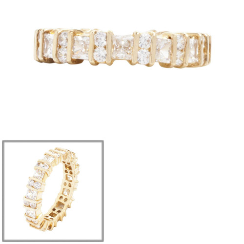 Eternity Band with 13 Princess cut Stones of 1.75TCW  and 26 Round Cut Stones of 2.75TCW. F549-CZ-14K