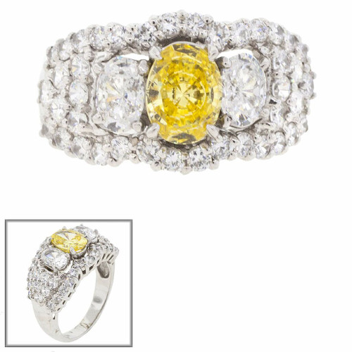 THREE OVAL COCKTAIL RING F592-CAN-CZ-14K