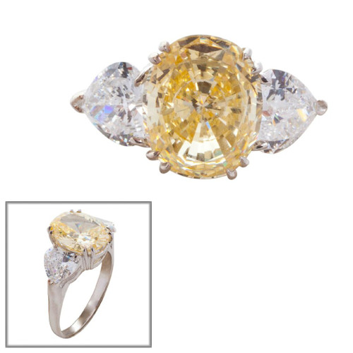 Canary Oval with Heart Sides