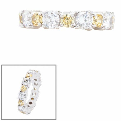 Round Canary Brilliant Eternity Band (Alternating Sizes) Round Canary Brilliant Eternity Band (Alternating Sizes)