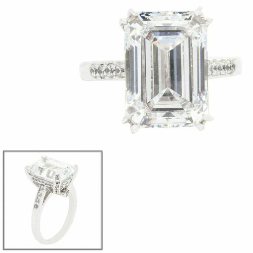 EMERALD CUT CUT W/ ANTIQUE MIRCO-PAVE SETTING F864-CZ-14K EMERALD CUT CUT W/ ANTIQUE MIRCO-PAVE SETTING F864-CZ-14K