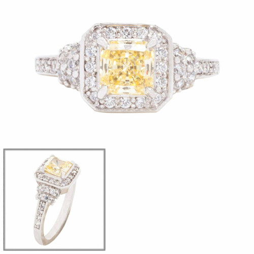 1CT SQUARE STONE IN MIRCO-PAVE SETTING F900-CAN-CZ-14K