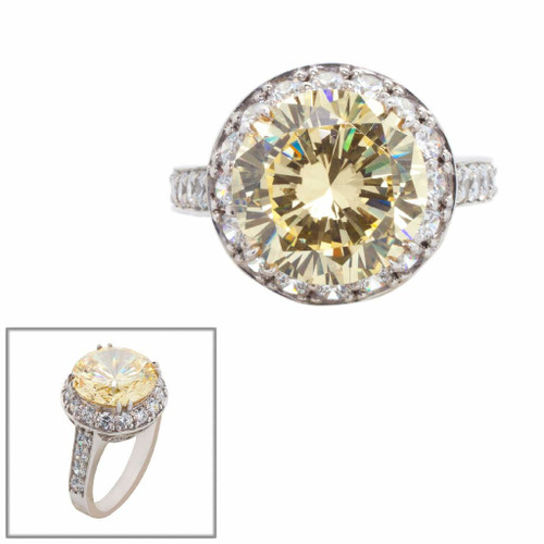 5CT ROUND SURR. BY MIRCO-PAVE F913-CAN-CZ-14K