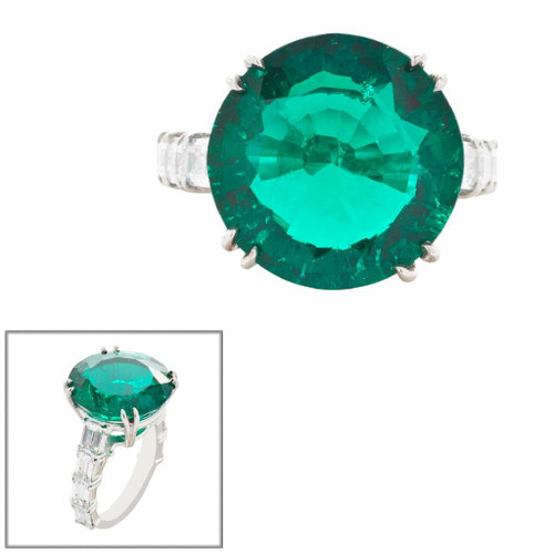 15CT ROUND W/ BAG SHANK F924-EM-CZ-14K