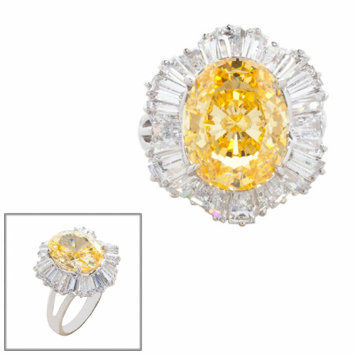 6.5CT OVAL CENTER STONE SURR. BY BAGS. F932-CAN-CZ-14K