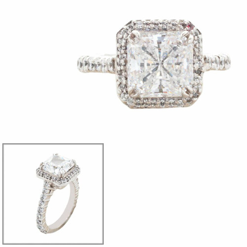 3CT SQ CENTER SURR. BY MIRCO-PAVE SETTING F957-CZ-14K