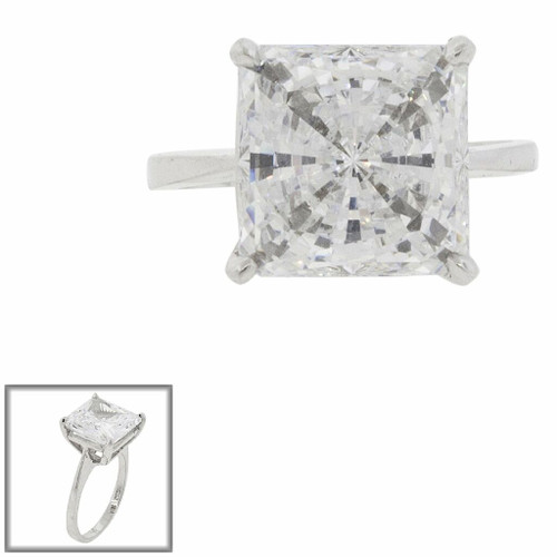 5ct Princess Cut Solitaire ring. Center stone size: 10mm FSQ10-CZ-14K