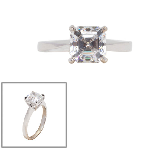 1.5ct Princess Cut Solitaire. Center stone size: 7mm FSQ7-CZ-14K