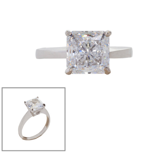 2.5ct Princess Cut Solitaire ring. Center stone size: 8mm FSQ8-CZ-14K