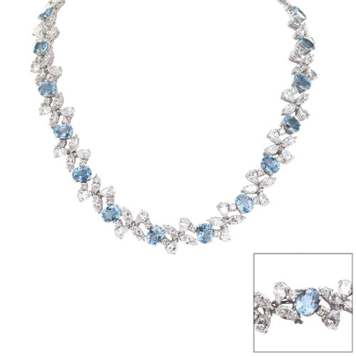 Aqua Oval and Marquise Necklace Aqua Oval and Marquise Necklace