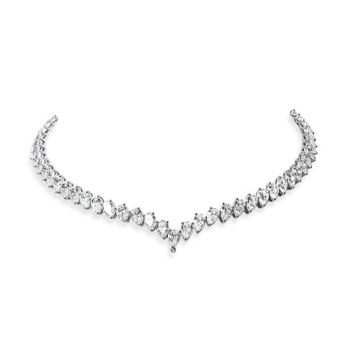 Necklace of 1ct (8x5mm) pear shapes