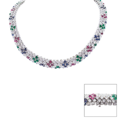 Multi-Color Choker of Brilliant Rounds Multi-Color Choker of Brilliant Rounds