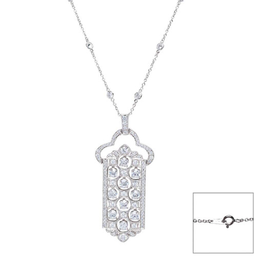 MULTI STONE PENDANT DROP SURR BY CHANEL SET STONE  DIAMONDS BY THE YARD CHAIN - PF779/CZ MULTI STONE PENDANT DROP SURR BY CHANEL SET STONE  DIAMONDS BY THE YARD CHAIN - PF779/CZ