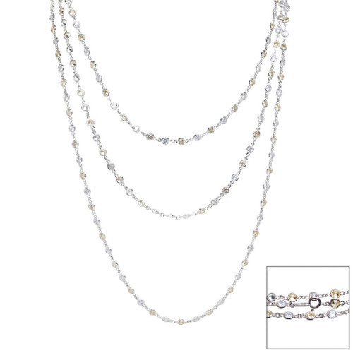 Canary and Clear Mix Diamond By the Yard Necklace Canary and Clear Mix Diamond By the Yard Necklace