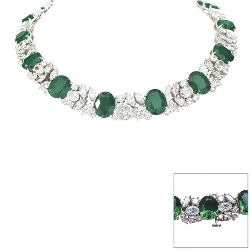 OVAL EMERS. W/ CLUSTER OF MARQ RDS & OVALS - N154/EM/CZ