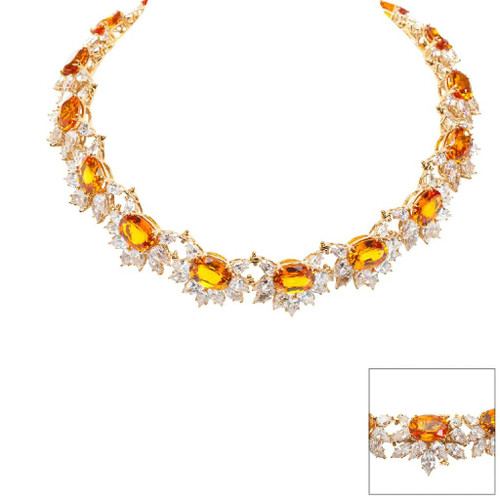 OVALS WITH PEARS & MARQS - N165/CITRINE/CZ