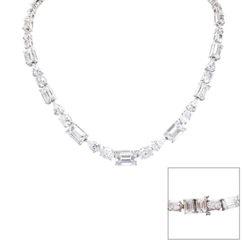 MULTI-SHAPED STONE NECKLACE - N159/CZ