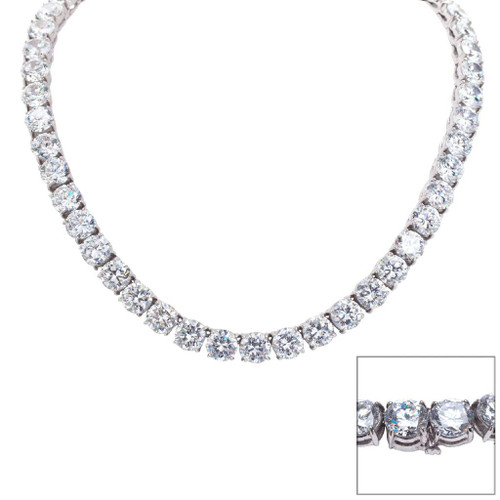 TENNIS NECKLACE 2CT EACH STONE  104 TCW - N8MM/CZ TENNIS NECKLACE 2CT EACH STONE  104 TCW - N8MM/CZ