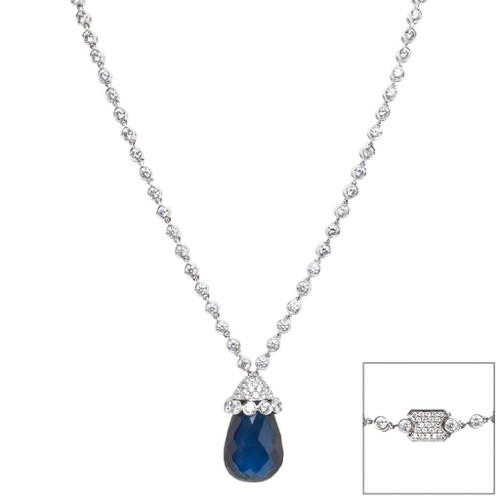 Sapphire Briolette Drop on DBY Chain Sapphire Briolette Drop on DBY Chain