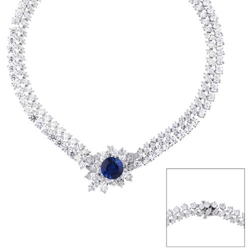 FLOWER CLUSTER NECKLACE - N107/SAP/CZ