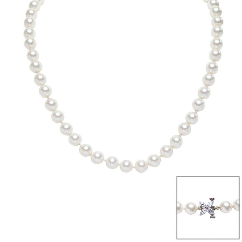 Pearl Strand with Marquis Tiffany Clasp (7mm)